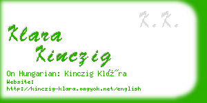 klara kinczig business card